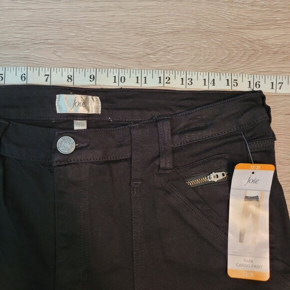 Joie Park Cargo Pants Contemporary Fit High Rise Size 12 Black NWT - Picture 7 of 11